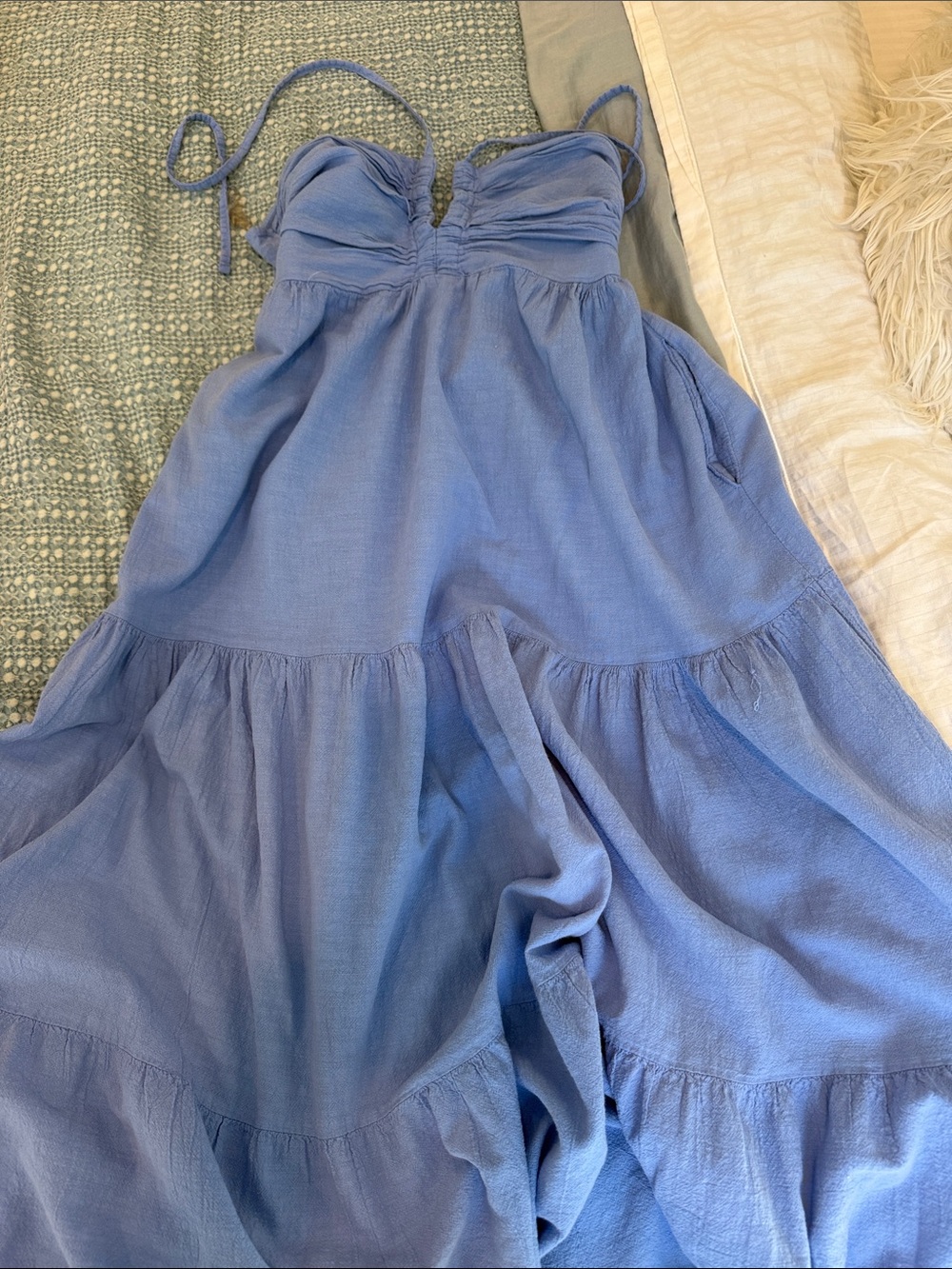 ' Blue Tiered One-Piece Dress